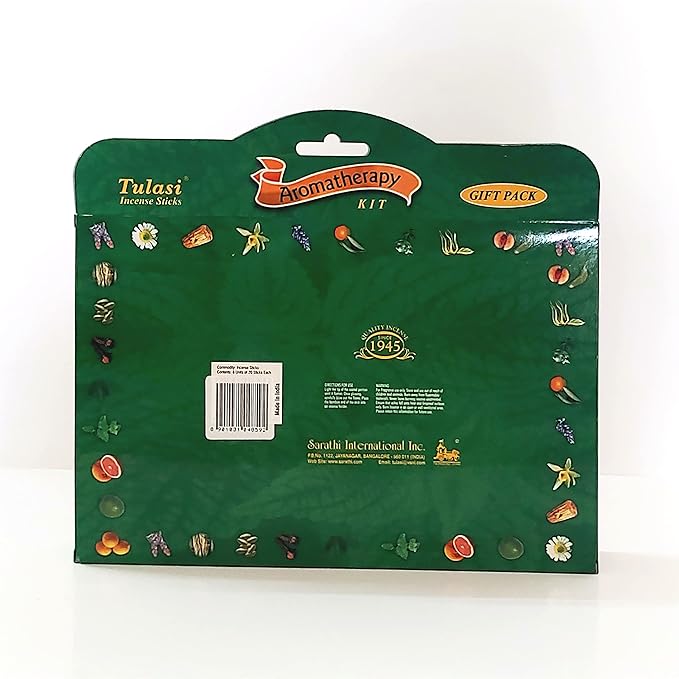 Tulasi Premium Aromatherapy Incense Sticks - Energising, Relaxing, Refreshing, Sensuality, Meditation & Stress Relief Mixed Scents, Hand Rolled with Natural Oils 120 Incense Sticks, 6 in 1 Gift Pack Tulasi