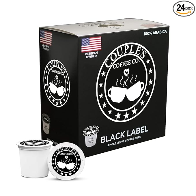Couple's Coffee K-Cups | Gives Back to Military Families | Medium Dark Roast Coffee Pods | Gourmet Coffee Made with 100% Arabica Beans | Compatible with Single Serve Brewers | 24 Count - Bloomnest