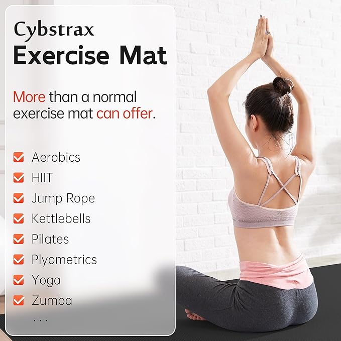 Extra Large Exercise Mat, 10’ x 6'/ 8’ x 6’/ 7’ x 5’/ 6’ x 4’- 7MM Thick Workout Mat for Home Gym, High-Density Gym Mat for Home Gym Floor, Non Slip Large Yoga Mat - Bloomnest