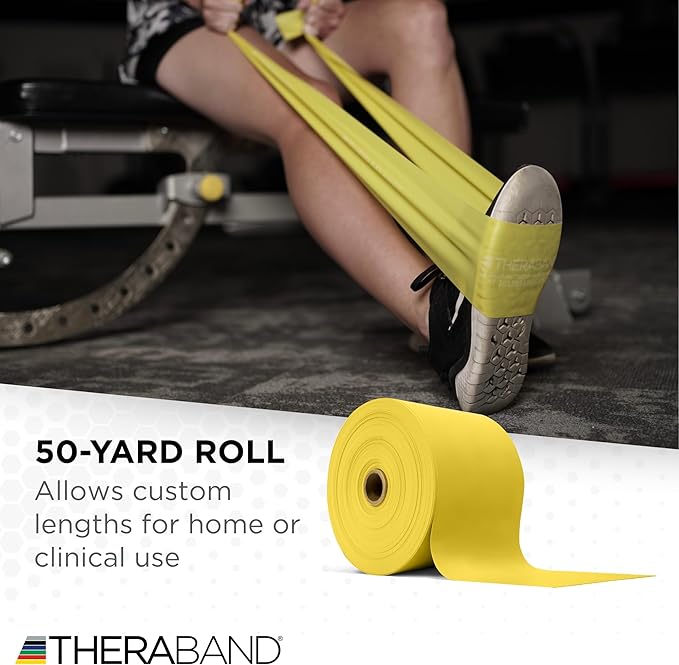 THERABAND Resistance Band, Black, Special Heavy, 50-Yard Roll, Latex Elastic Band for Exercise - Bloomnest