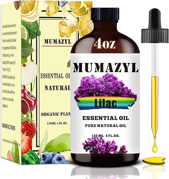 Lilac Essential Oil, Lilac Oil 4 Fl Oz 120ML for Diffuser Humidifier Yoga Cleaning DIY Candle Soap Making Essential Oils - Bloomnest