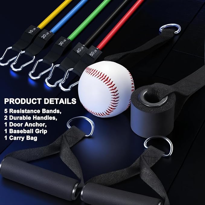 WHATAFIT Resistance Bands, Exercise Bands，Resistance Bands for Working Out with Handles for Men and Women Fitness, Strength Training Home Gym Equipment - Bloomnest