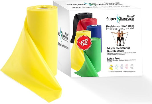 Resistance Band for Working Out - 8,16,24 Yard Resistance Bands Bulk Rolls - 10 Strengths in Light Medium and Heavy Exercise Bands - Latex Free Workout Bands Including iPhone App and e-Book - Bloomnest