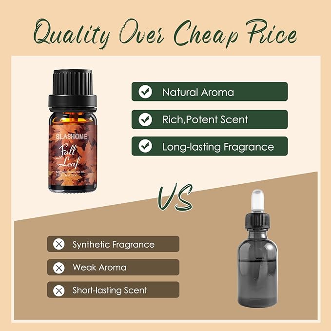 Fall Essential Oils Set | 8 Pcs Autumn Essential Oils for Diffusers for Home, Fragrance Oil for Candle, Aromatherapy Gift Set | Pumpkin Pie, Cinnamon, Apple Cider, Vanilla, Fall Leaf & More - Bloomnest