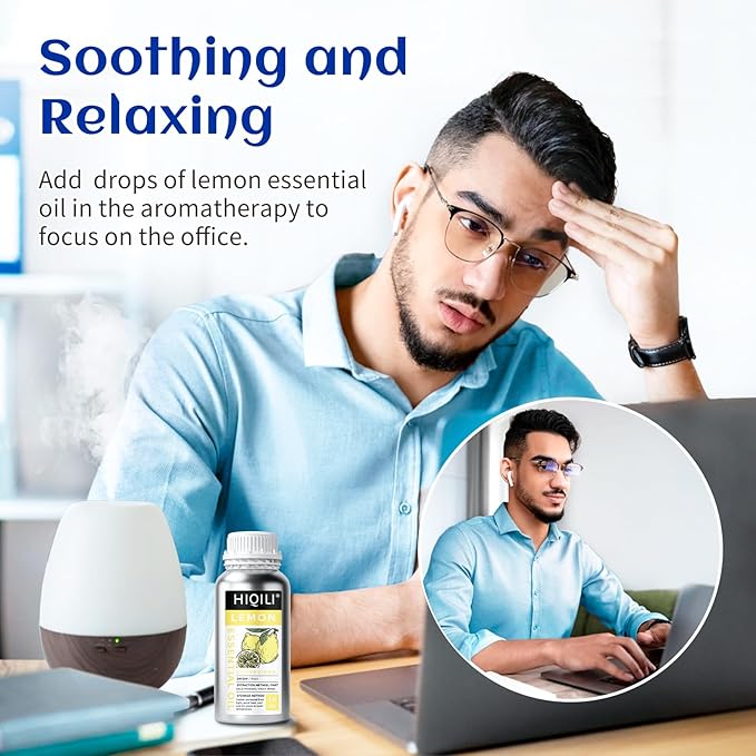 HIQILI Lemon Essential Oil for Cleaning, Degreasing & Household Use, Skin Care, Aromatherapy, Diffuser - 16 Fl Oz - Bloomnest