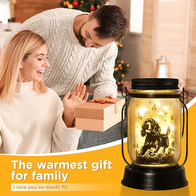 Cocker Spaniel Dog Gifts for Women/Men Cocker Spaniel Solar Lanterns Birthday Dog Lovers Lantern Pet Loss Dog Memorial Lights Solar Garden Decoration for Yard, Patio,Backyard,Porch Torches Light - Bloomnest