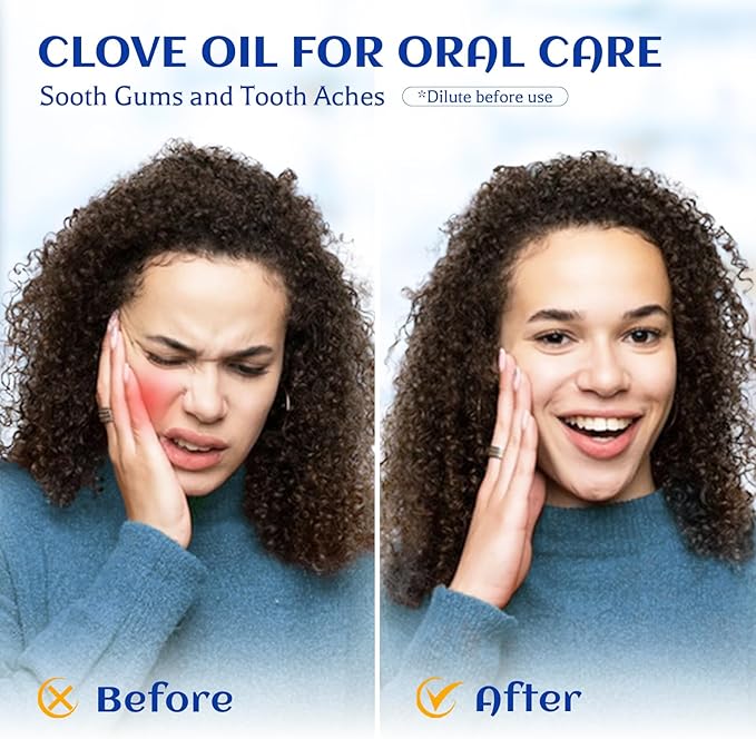 HIQILI 100ML Clove Oil for Teeth and Gums, Tooth Aches, Spray, Aromatherapy, 100% Pure Natural - 3.38 Fl Oz - Bloomnest