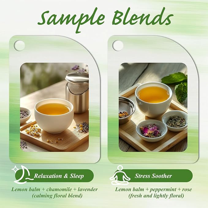 WT WEETEE Lemon Balm Tea Bags, 100 Count Pure Lemon Balm Leaves, Honey Scented with a Delicate Lemon Flavor, Caffeine-Free Herbal Tea - Bloomnest