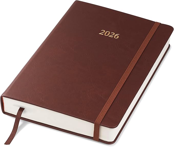Wykeham's Executive 2026 Daily Journal Planner – US Public Holidays & Format – Customization Available (Conker, 8.5"×5.5") - Bloomnest