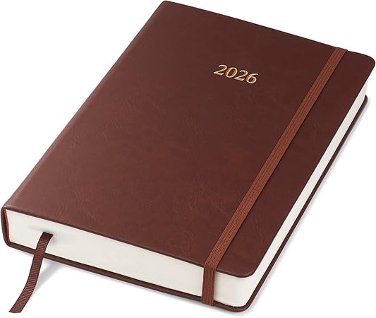 Wykeham's Executive 2026 Daily Journal Planner – US Public Holidays & Format – Customization Available (Conker, 8.5"×5.5") - Bloomnest