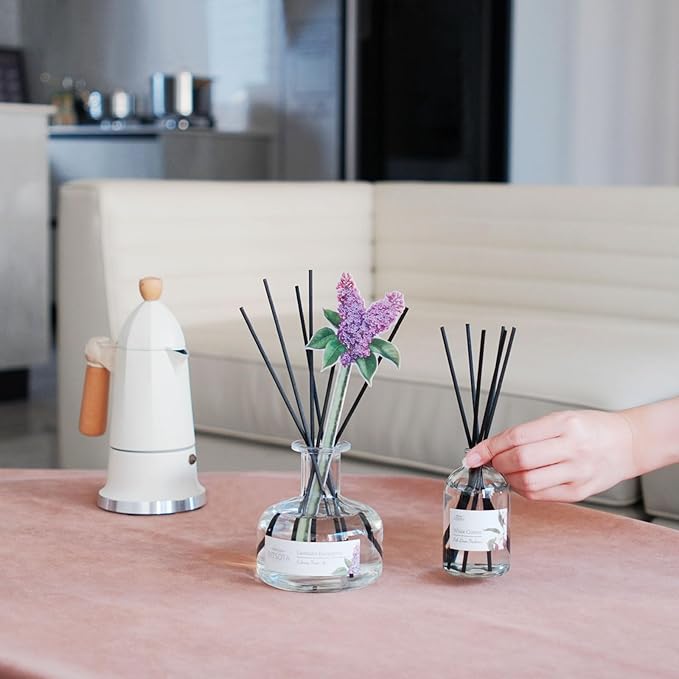 Reed Diffuser Set, 9.85 oz Lavender Eucalyptus Scented Diffuser with Decorative Card Home Fragrance Reed Diffuser for Bathroom Shelf Decor, Ideal Gift for Woman