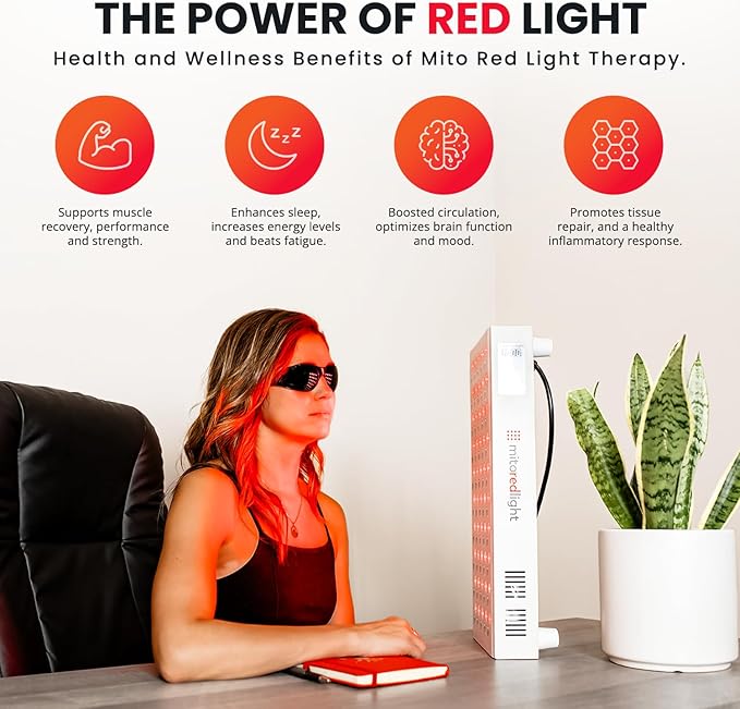 Mito Red Light – MitoMID 2.0 Red Light Panel – Red Light Therapy for Face and Neck – Red Light & Near Infrared Red Light Therapy – At-Home Red Light Therapy for Body MitoRedLight