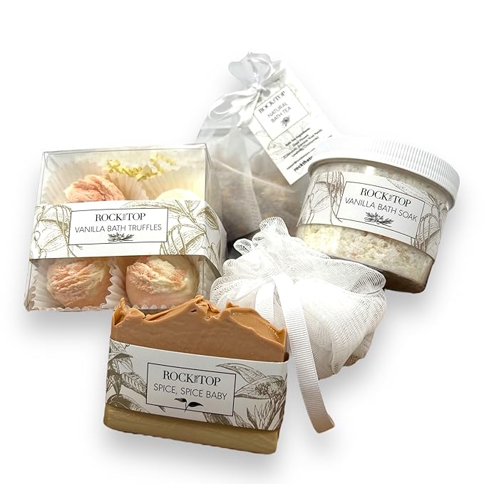Relaxation Gifts for Women. 6 Self Care Gifts, Mineral-Rich Vanilla Bath Salt, Pumpkin Spice Bath Soap, Bath Bomb Truffles. Spa kit That Will Leave her Skin so Soft. - Bloomnest