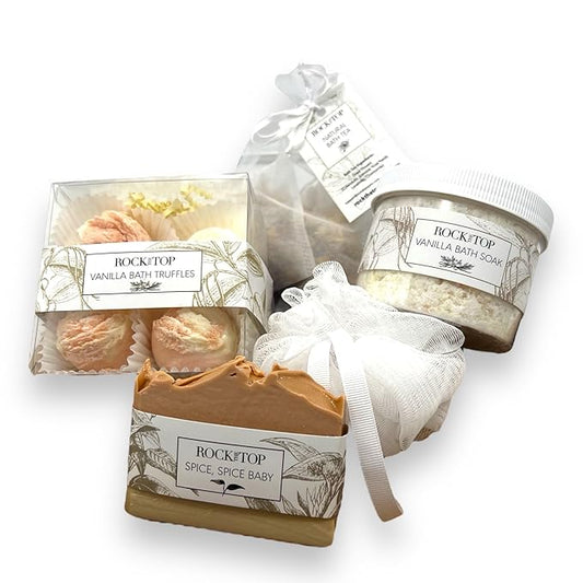 Relaxation Gifts for Women. 6 Self Care Gifts, Mineral-Rich Vanilla Bath Salt, Pumpkin Spice Bath Soap, Bath Bomb Truffles. Spa kit That Will Leave her Skin so Soft. - Bloomnest