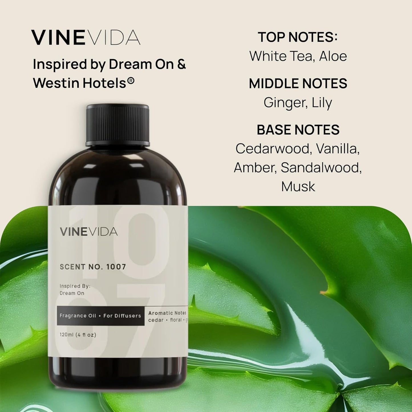 VINEVIDA (4oz) Hotel Fragrance Diffuser Oil - Hotel Scents Diffusers for Home - Cold Air Diffuser Oil - Hotel Scent Essential Oil - Scent No.1007 Inspired by Westin Hotels