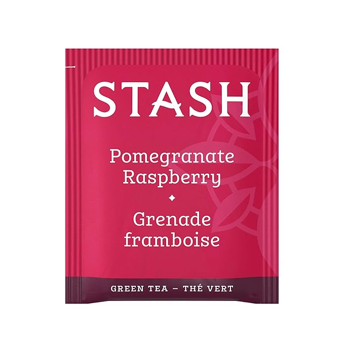 Stash Tea Pomegranate Raspberry & Matcha Green Tea - Caffeinated, Non-GMO Project Verified Premium Tea with No Artificial Ingredients, 18 Count (Pack of 6) - 108 Bags Total - Bloomnest