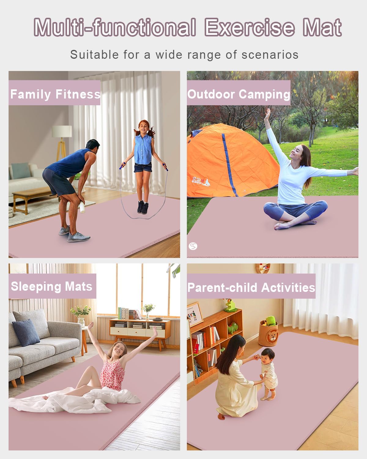 Large Yoga Mat 78"x 51" 20mm/15mm Thick Workout Mats for Home Gym, Extra Wide Workout for Women Men Gym Flooring Exercises