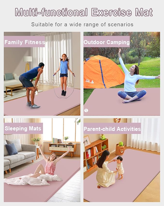 Large Yoga Mat 78"x 51" 20mm/15mm/10mm Thick Workout Mats for Home Gym, Extra Wide Workout for Women Men Gym Flooring Exercises - Bloomnest