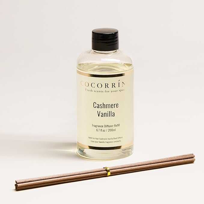 COCORRÍNA Reed Diffuser Refill - Cashmere Vanilla 6.7 Fl.oz Reed Diffuser Refill with 8 Sticks - Bloomnest