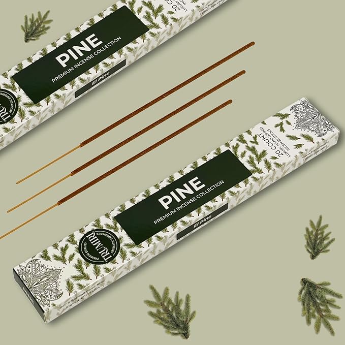 Pine Incense Sticks - Total 40 Insence-Sticks - Dual Pack of 20 Insense - Inciensos - Inscents - Natural Non Toxic Ingredients - Incents - Incence - Inscense - Insents TRUMIRI