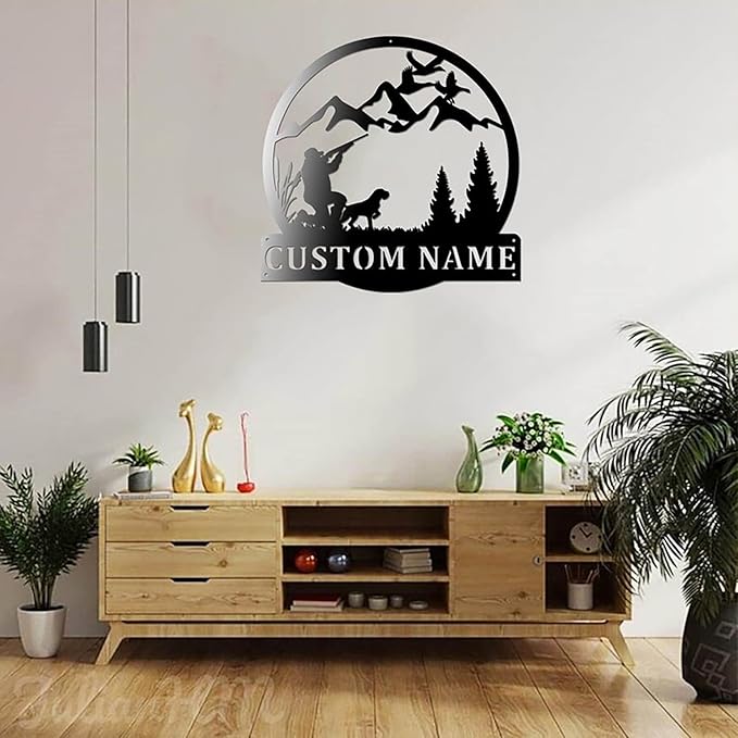 Lovely POD Personalized Metal Sign, Custom Duck Hunting Monogram Wall Decor With Led Lights, Perfect For Living Room & Outdoor Home Decor - Bloomnest
