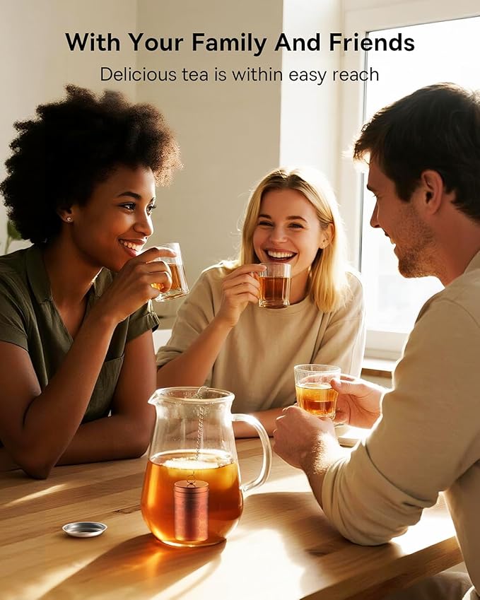 House Again Tea Infusers, Extra Fine Mesh Tea Strainers for Loose Tea, Updated Slim Threaded Lid & 304 Stainless Steel, Filter Bags Diffusers, Loose Leaf Tea Steeper for Brew Tea Spices & Seasonings - Bloomnest