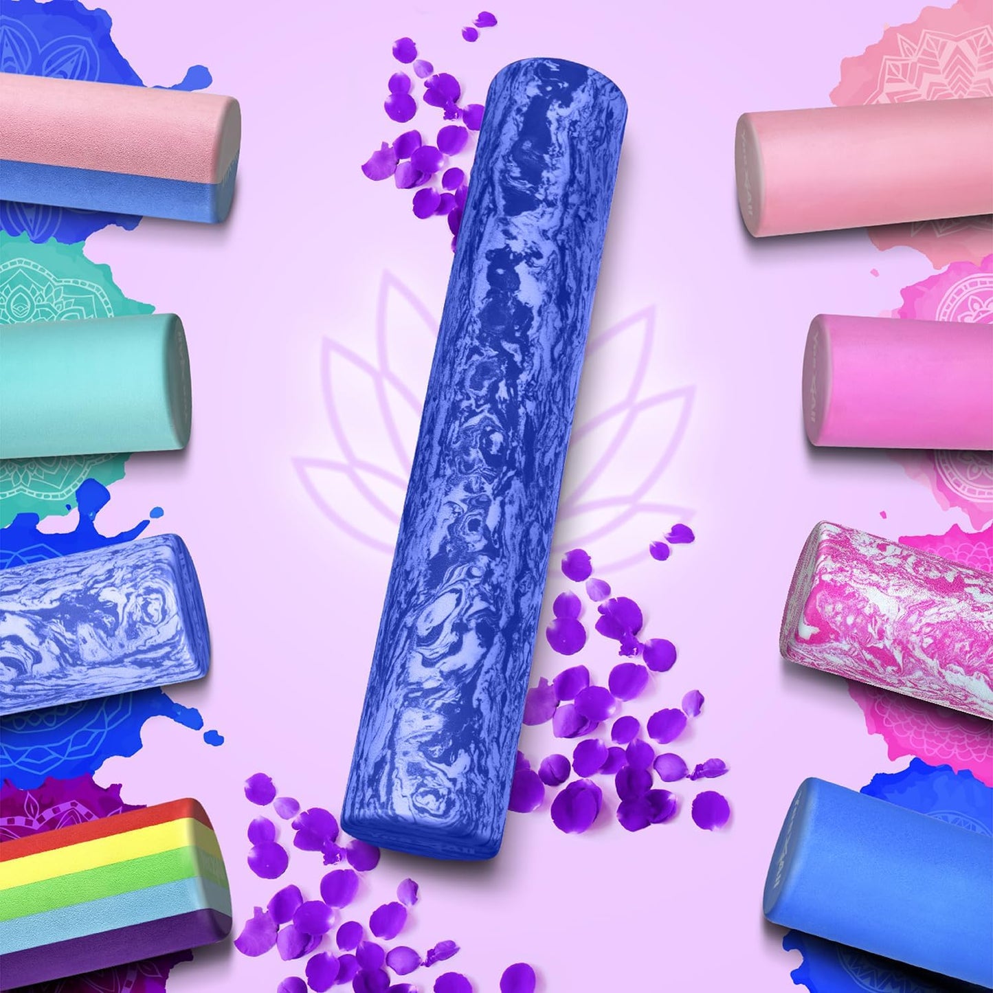 Yes4All EVA Firm Foam Roller for Back - Round Back Roller for Exercise, Yoga & Pilates 12/18/24/36 inch