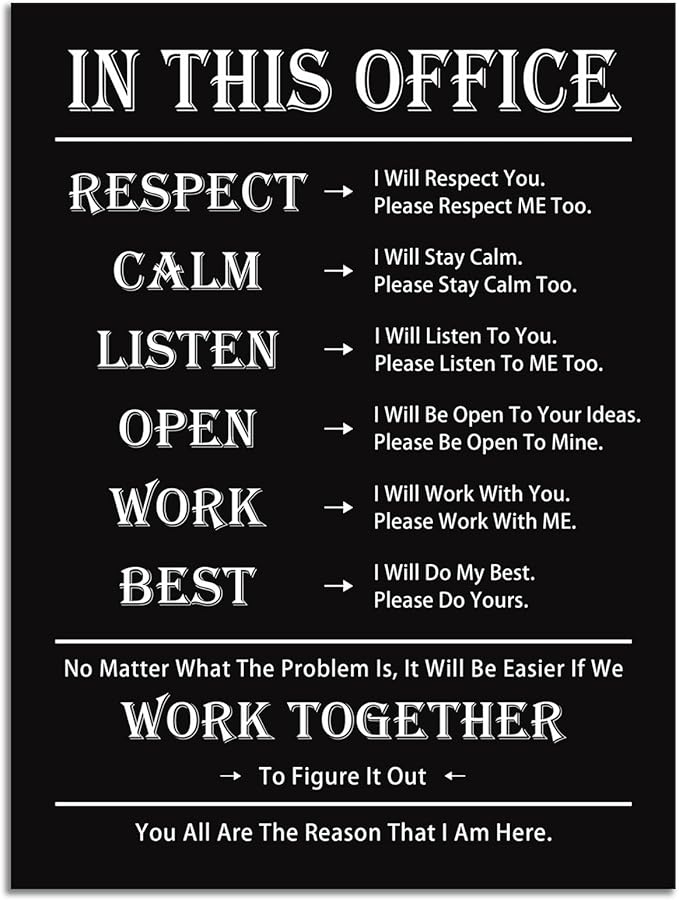 Inspirational Office Decor Wall Art In This Office Quote Canvas Painting Prints for Home Wall Decor Framed Motivational Painting Poster Artwork Living Room Gym Bedroom Framed[18''W x 24''H] - Bloomnest