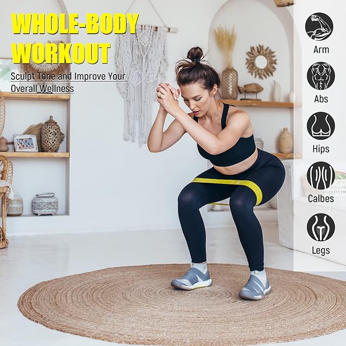 Deekin 20 Pcs Resistance Bands for Women Men 10-115 Lbs 5 Different Resistance Levels Loop Exercise Bands for Leg Working Gym - Bloomnest