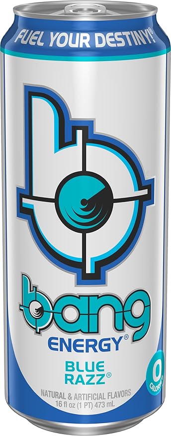 Bang Energy Blue Razz, Sugar-Free Energy Drink, 16-Ounce (Pack of 12) - Bloomnest