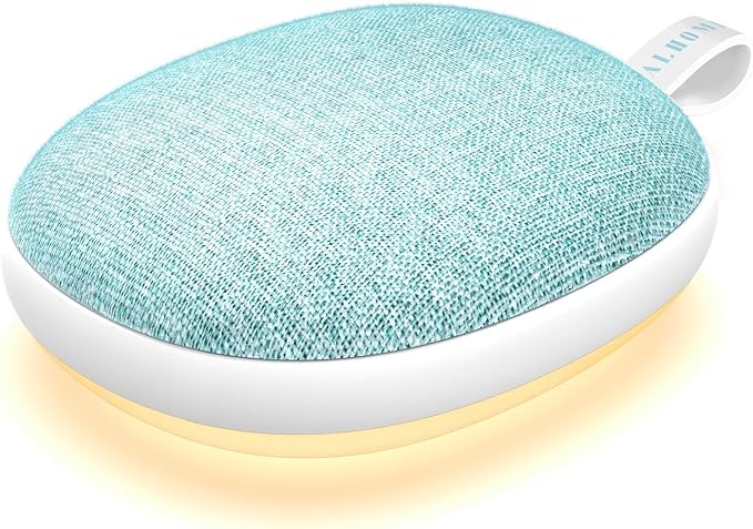 Portable White Noise Sound Machine: Baby Sleep Soother, Bluetooth Speaker, Rechargeable Battery, 4-Speed Timer, 6 Soothing Sounds Adult Therapy Aid for Trave (Cyan, Portable) - Bloomnest