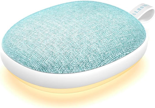 Portable White Noise Sound Machine: Baby Sleep Soother, Bluetooth Speaker, Rechargeable Battery, 4-Speed Timer, 6 Soothing Sounds Adult Therapy Aid for Trave (Cyan, Portable) - Bloomnest