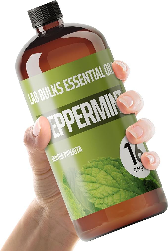 Lab Bulks Essential Oil Peppermint Essential Oil, 16 oz Bottle for Diffusers, House Cleaning, Candles, 1 Pack, Aromatherapy Oil - Bloomnest