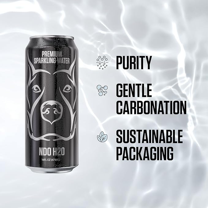 NO DAYS OFF Premium Sparkling Water - 12 Pack,16 fl oz, Sparkling (Unflavored) - Ultra-Purified Reverse Osmosis with Gentle Carbonation, Served in BPA-free 100% Recyclable Cans - Bloomnest
