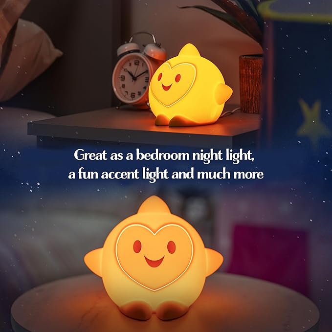 Disney Wish Squishy Light, Night Light for Kids, USB Lamp, Battery Operated, Dimmable, Star Light Ideal for Bedroom, Playroom, Living Room, 79616 - Bloomnest