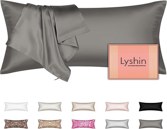 Silk Body Pillow Cover with Zipper, Mulberry Silk Pillow Cases Body Size Ultra Smooth and Soft Breathable Cooling Silk Satin Body Pillowcase for Hair and Skin (20x54 Inches, 1 Pack) - Bloomnest