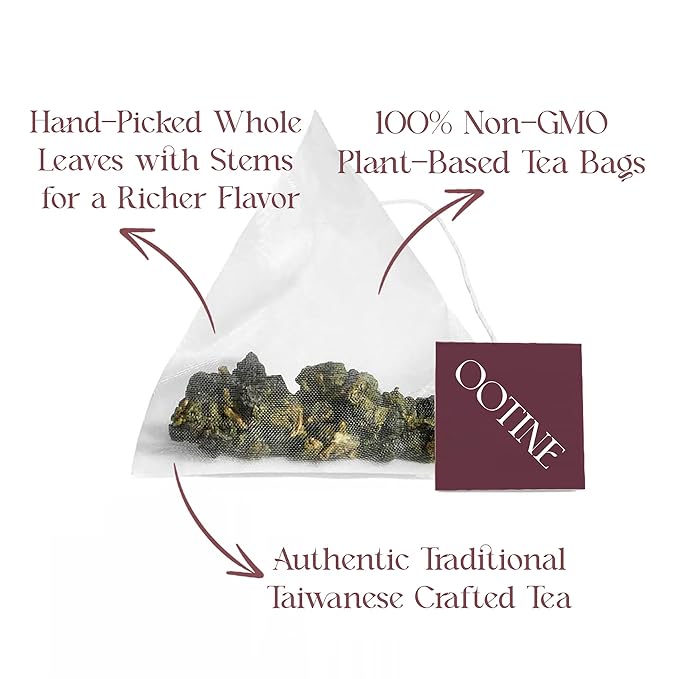 OOTINE Oolong Tea Bags – Taiwan Tea Loose Leaf Gift Set (3 Flavors, 9 Pyramid Sachets), Individually Wrapped, Handcrafted, Single-Origin Taiwanese Oolong, Multiple Infusions - Bloomnest