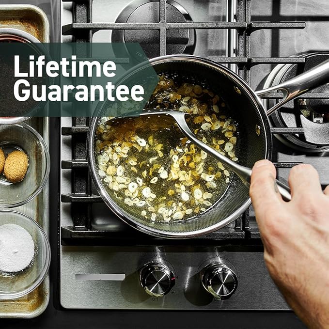 HexClad Hybrid Nonstick 6-Piece Pot Set with 2 Silicone Trivets, 2, 3, and 8-Quart Pots with Tempered Glass Lids, Stay-Cool Handles, Dishwasher-Friendly, Induction Ready, Compatible with All Cooktops - Bloomnest