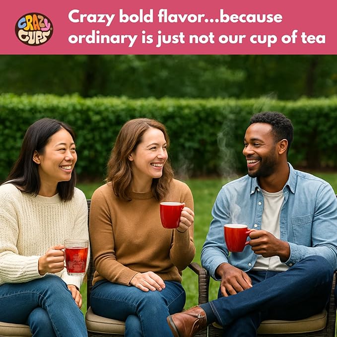 Crazy Cups Hibiscus Berry & Spice Herbal Tea Pods, 22 Count, Caffeine Free, Kosher Certified, Fruity & Spiced Blend with Cinnamon, Ginger & Clove | K Cup Compatible, Hot or Iced Herbal Tea - Bloomnest