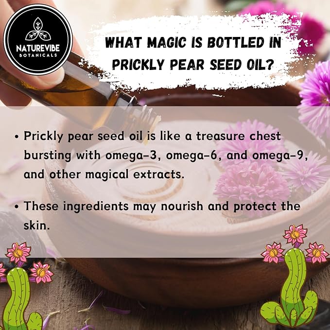 Naturevibe Botanicals Prickly Pear Oil 32 Ounces | 100% Pure and Natural | Great for Skin Care and Hair Care - Bloomnest