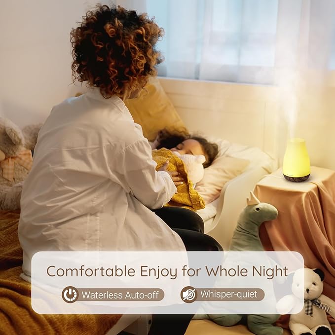 Aromatherapy Essential Oil Diffuser for Room: Air Humidifier Aroma Scent Cool Mist Diffusers Colorful Light Cute Mini Small Waterless Auto Off Ultrasonic for Home Bedroom - Bloomnest
