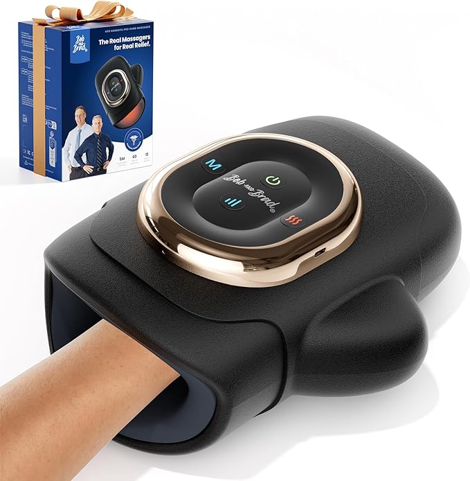BOB AND BRAD Hand Massager with Heat and Compression, Individual Fingers, Cordless Portable HandSpa Pro Hand Massager for Arthritis and Carpal Tunnel, Pain Relief, 5 Intensity Settings - Bloomnest