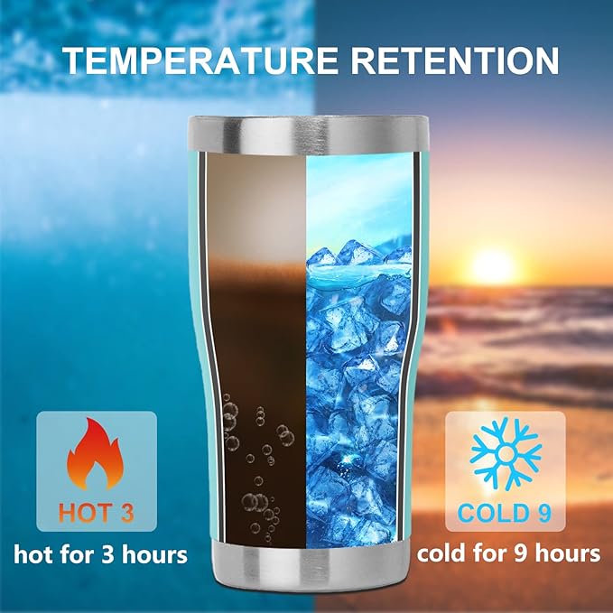 DOMICARE 20oz Tumbler with Lid Stainless Steel Tumblers Bulk, Double Wall Vacuum Insulated Coffee Travel Mug Powder Coated Tumbler, 8 Count (Pack of 1) Light Blue