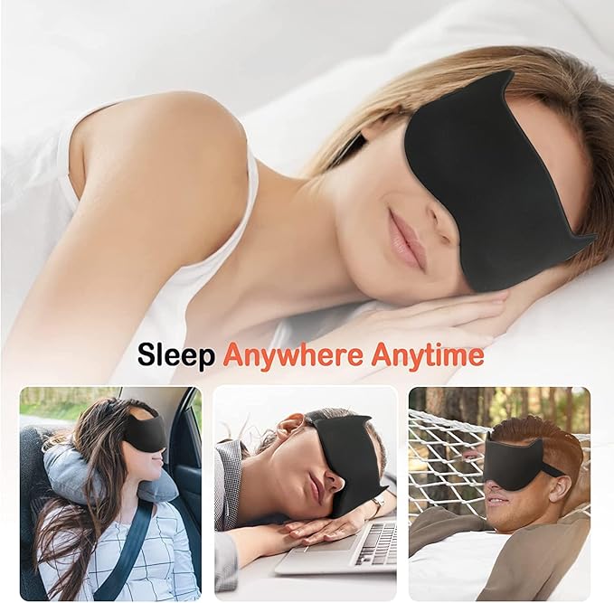Cute Sleep Eye Mask for Kids, 3D Contoured Cup Sleeping Mask & Blindfold, Concave Molded Night Sleep Mask, Block Out Light, Soft Comfort Eye Shade Cover for Travel Yoga Nap,KD - Bloomnest
