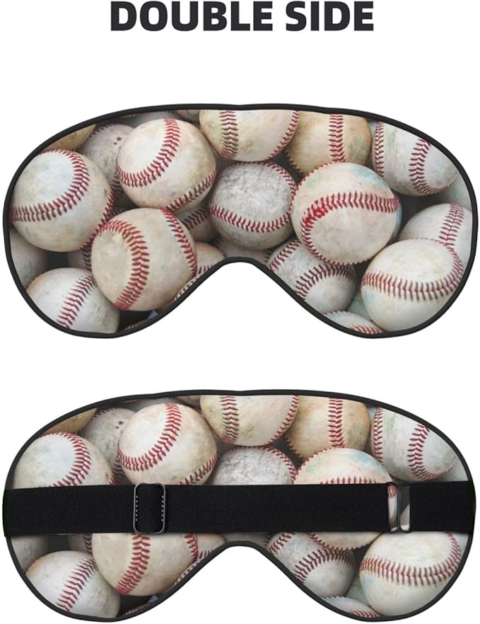 Nostalgic Baseballs Sleep Mask for Women & Men - Comfortable Eye Mask with Adjustable Strap - Soft Eye Cover Blindfold for Travel, Yoga, Nap, Shift Work - Bloomnest
