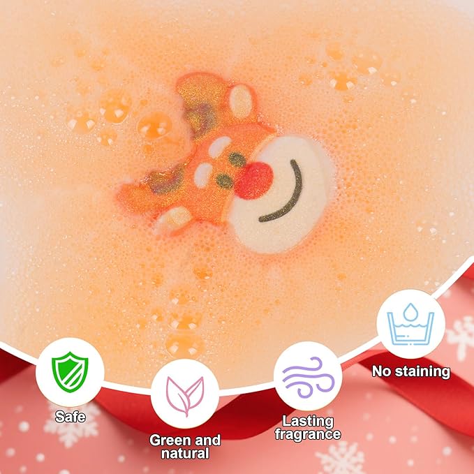 Christmas Bath Bombs for Kids & Women, Handmade Bath Bomb Gift Set of 12 Festive Shapes, Perfect Stocking Stuffers for Teen Girls & Boys, Skin Care Bathbombs as Christmas Gifts for Kids - Bloomnest