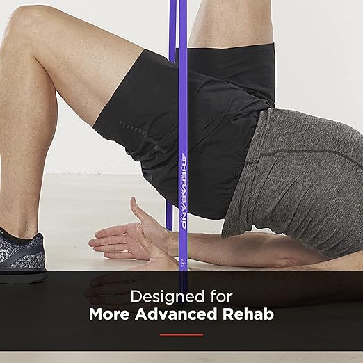 THERABAND High Resistance Band, Elastic Super Bands for Improving Flexibility, Injury Rehab, & Full Body Workouts, Heavy Duty Stretch Bands for Powerlifting, X-Heavy, Purple, 50 lbs. Resistance - Bloomnest