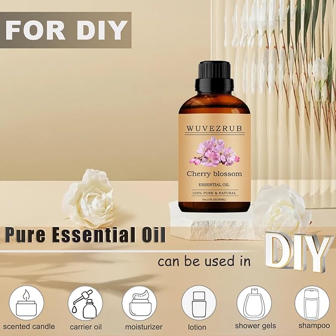 Cherry Blossom Essential Oils, 60ML Pure and Natural Essential Oil for Aromatherapy Diffuser - Cherry Blossom /2 Fl Oz - Bloomnest