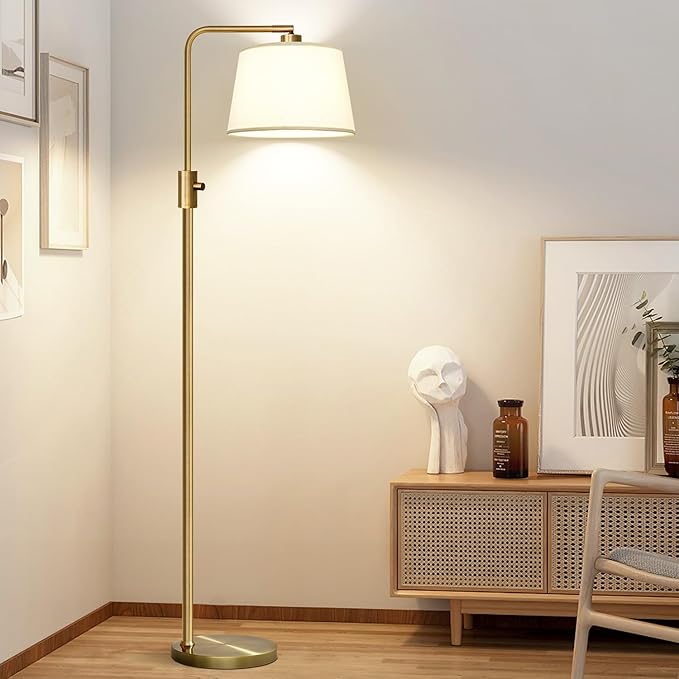 Nintiue Dimmable Floor Lamp, 1000 LM LED Edison Bulb Included, Arc Floor Lamps for Living Room Modern Standing Lamp Tall Lamps for Living Room Bedroom-Brass - Bloomnest