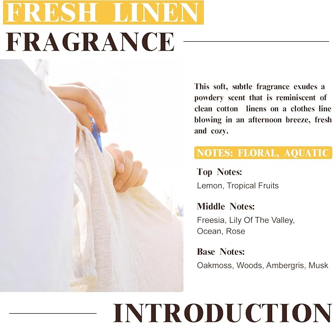EUQEE Fresh Linen Fragrance Oil 60ml Premium Fragrance Essential Oil for Aromatherapy, Diffusers, DIY Bath Bombs, Candle Making (2.02 Fl oz) - Bloomnest